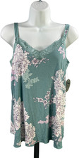 Soma Women’s Blue Floral Grand Jaded Lace Cami Tank Top - S picture