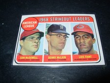 1969 Topps Baseball #11-1968 AL Strikeout Leaders-McDowell, McLain, Tiant picture