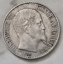 •1859•DANISH WEST INDIES•FREDERICK VIII•5 CENTS•SILVER COIN • picture