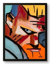 Original Acrylic 9x12 Expressionist Viking Signed Canvas Wall Art R Stevens picture