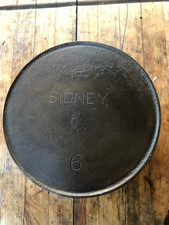 Pre Wagner Ware Sidney #6 Flat Bottom Straight Logo Kettle Antique pre 1900's picture