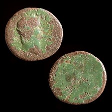 Ancient Roman Empire Nero AE As Coin 54-68 AD Authentic Bronze picture