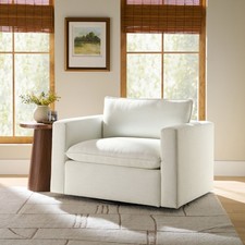 Accent Armchair Modern Fabric White 42