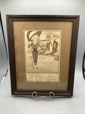1910-1914 Era Framed Comic Illustration 15.5”x 12.5” Morris & Bendien Copyright picture
