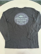 AFTCO Lemonade LS Grey Tee Fishing Tackle Coastal Sz M EUC picture