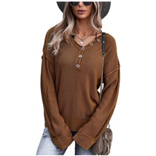 ⭐⭐⭐⭐⭐Women Zipper Long Sleeve T Shirt Blouse Ladies Casual V-Neck Pullover Tops picture