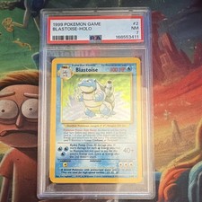 Pokémon Blastoise Base Set Holo Rare PSA 7 2/102 English 1999 HP 100 picture