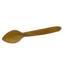 Vintage Primitive Wooden Spoon Hand Carved Detailed Curved Handle For Hanging picture