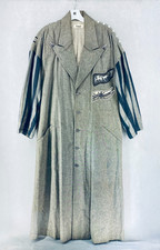 Vintage Kansai Yamamoto jacket Mens M Beige Cotton Button Up Trench Embroidered picture