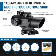 Barska 1x35mm Tactical Red Green Muti Reticle Dot Scope Weaver Mount AC12176 picture