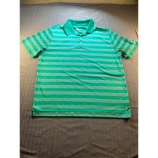 Nike Golf Tour Performance Dri-FIT Green Striped Polo Shirt Mens XL 452505-386 picture