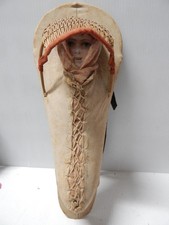 ANTIQUE UTAH PAIUTE TOY / DOLL SIZED CRADLEBOARD W/ DOLL - NICE EARLY EXAMPLE picture