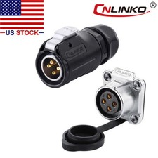 CNLINKO 4 Pin Power Connector Male Plug & Female Socket Waterproof Outdoor IP67 picture