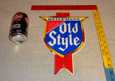 VINTAGE HEILEMAN'S OLD STYLE BEER CHICAGO CUBS 1' ENAMEL METAL GASOLINE OIL SIGN picture
