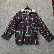 Vintage Tommy Hilfiger Flannel Shirt Mens Green Red Plaid Button Up - Medium NWT picture