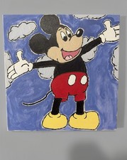Mickey Mouse Hand-Painted Canvas Art 20 x 20 Blue Sky Clouds Wall Decor picture