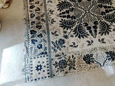 mid-19th century jacquard woven coverlet 1856 81 by 82 size.  the star and grape picture