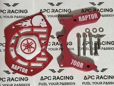 RAPTOR 700 CASE SAVER CHAIN GUIDE GUARD COMBO RED BURNING SKULL 700R 06+ YAMAHA picture