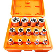 14 PC E Torx Star Female Bit Socket Set 1/2