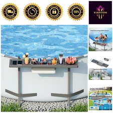 Multi-Functional Swim Up Pool Bar with 4 Drink Holders - Stylish 47