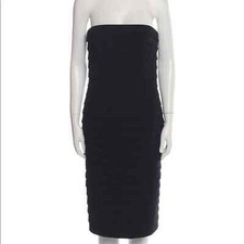 Carmen Marc Valvo Wonens Black strapless cocktail dress  Size 4 EUC picture
