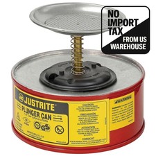Justrite Manufacturing 10108Safety Plunger Can 1 Quart Steel picture