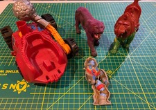 Mattel MOTU Vintage He-Man Lot Bashasaurus Battle Cat Panthor Rokkon Figure Vehi picture