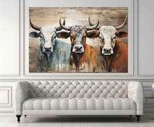 Three Cows Canvas Wall art Abstract Colorful Wall Art Home decor picture