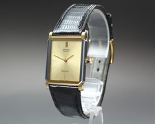 Vintage 1987 SEIKO Dolce 7730-5020 25mm Gold Dial Mens Qz Watch [Near MINT] picture