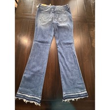 KanCan for Maurices Distressed Flare Jeans Medium Wash Frayed Hem 29x32 NWT picture