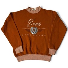 Vintage Texas Longhorns Embroidered Mascot Crest Sweatshirt Medium Made in USA  picture
