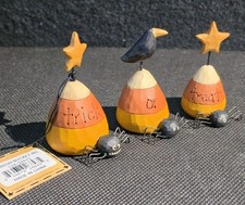 BLOSSOM BUCKET HALLOWEEN CANDY CORN TRICK OR TREAT SET 3 BARBARA LLOYD 2003 (#2) picture