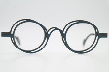 Theo Belgium EYE WITTNESS VA Oval Eyeglasses Frame Blue Gray Metal New picture