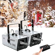 2Pcs 1500W Snow Machine Snowflake Maker Machine Stage DJ Flake Effect w/Remote picture