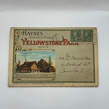 Vintage 1924 Haynes Yellowstone Park Souvenir Folder Series B Postcards Stamps picture