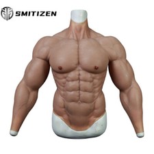 SMITIZEN Upgraded Silicone Fake Chest Muscle Body Suit Abdomen Costume Cosplay picture
