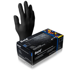 1000 Black Nitrile Exam Gloves M Medium, 5 Mil, Aurelia Bold, Disposable picture