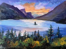 Glacier National Park Painting Montana Original Art Oil Painting 10x14
