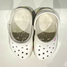 Crocs Unisex Kids White/Multicolor Clog Slip On Heel Strap Round Toe 1 picture
