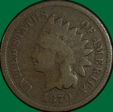 1870 Indian Head Cent Good G Coin #49160 picture
