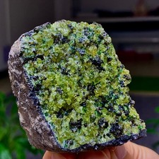 196G Natural and rare beautiful museum grade olive green olivine crystal picture