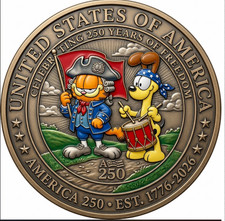 New Popular Garfield 4th of July America 250  Commemorative Coin T252 picture
