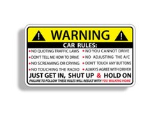 Car Safety Warning Rules Sticker Decal picture