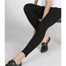 RUTI US 2 NWT (Ruti 00) All Mighty MOTO Ponti Leggings Black Pull On Pants $159 picture
