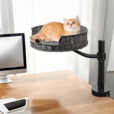 Indoor Elevated Cat Desk Bed Rotation Mounted Perch Adjustable for Office Home picture