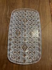Vintage 1960s Starburst Mid Century Atomic Clear Vanity Serving Tray Platter  picture