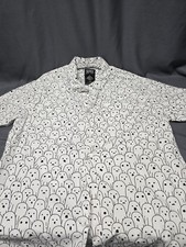 Super Massive Ghost Face Shirt Button Down Short Sleeve Men's Large Halloween picture