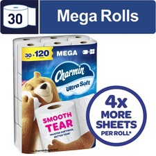 Charmin Ultra Soft Toilet Paper, 30 Mega Rolls, 2-Ply Bath Tissue picture