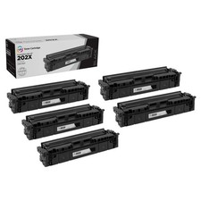 LD 5pk Comp Black Toner Cartridge Fits for HP 202X CF500X 202 LaserJet M254dw picture