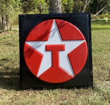 VTG Texaco Illuminated Gas Station Sign 59”x61.25” Large Scale Lighted In Cage picture